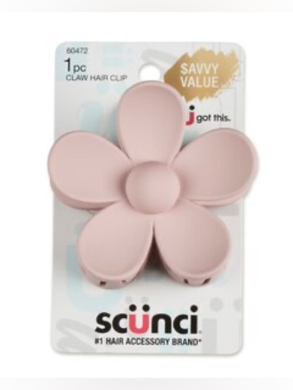 scunci Pink Flower Claw Hair Clip - Picture 2 of 4
